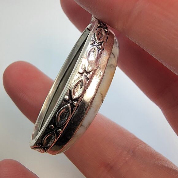 Ornate Sterling Silver Pendants Necklace with Handmade Dendritic Opal Jewelry - Picture 9 of 10